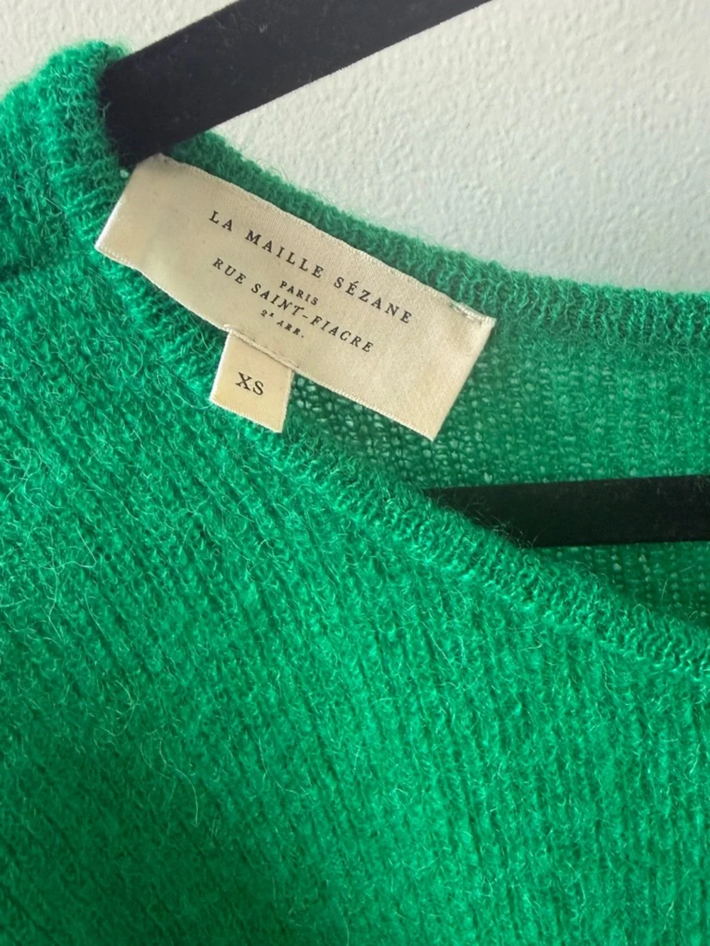 Sezane Gaspard Cardigan, Bright Green, Size XS, Like New - Picture 6 of 8